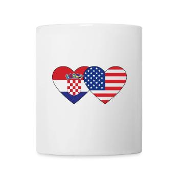 Croatie USA Flag Heart - Mug blanc - blanc - Devant
