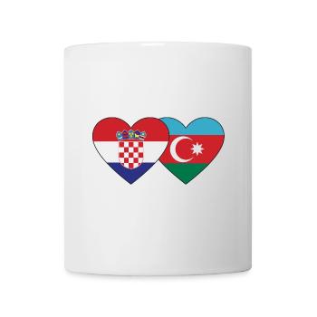Croatia Azerbaijan Flag Heart - Mug - white - Front