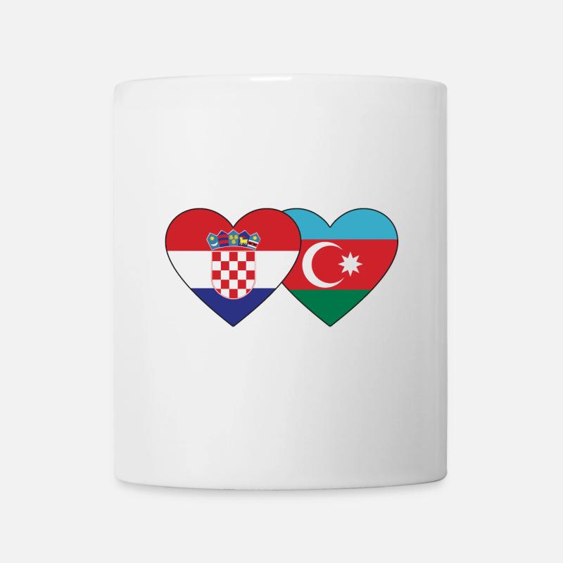 Kroatien Aserbaidschan Flagge Herz - Tasse - Weiß