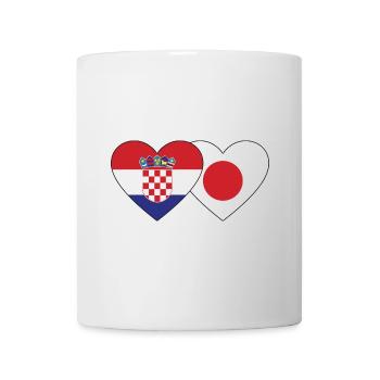 Croatia Japan Flag Heart - Mug - white - Front