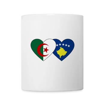 Algerien Kosovo Flagge Herz - Tasse - Weiß - Vorne