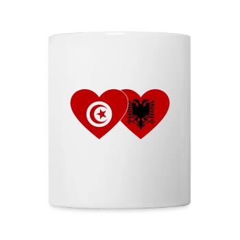 Tunisie Albanie Drapeau Coeur - Mug blanc - blanc - Devant