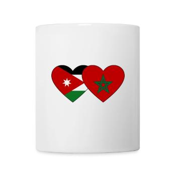 Jordanien Marokko Flagge Herz - Tasse - Weiß - Vorne