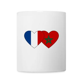 France Morocco Flag Heart - Mug - white - Front