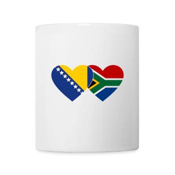 Bosnie Afrique du Sud Drapeau Coeur - Mug blanc - blanc - Devant