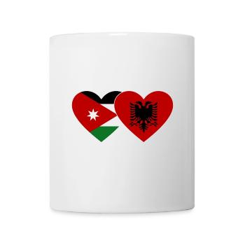Jordan Albania Flag Heart - Mug - white - Front
