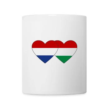 Cœur de drapeau de la Hongrie néerlandaise - Mug blanc - blanc - Devant