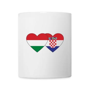 Hungary Croatia Flag Heart - Mug - white - Front