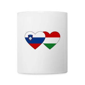 Slowenien Ungarn Flagge Herz - Tasse - Weiß - Vorne