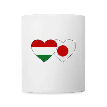 Hungary Japan Flag Heart - Mug - white - Front