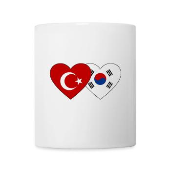 Türkei Südkorea Flagge Herz - Tasse - Weiß - Vorne