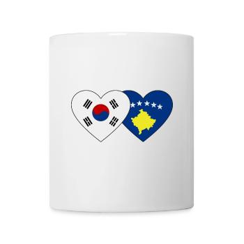 Südkorea Kosovo Flagge Herz - Tasse - Weiß - Vorne