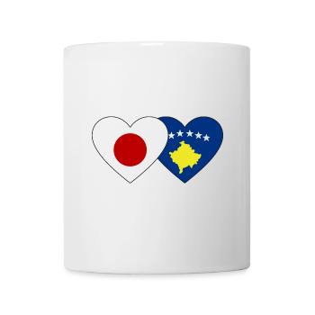 Japon Drapeau du Kosovo coeur - Mug blanc - blanc - Devant