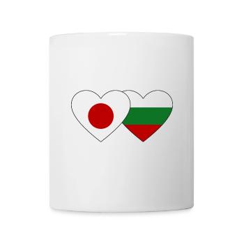 Japan Bulgaria flag heart - Mug - white - Front