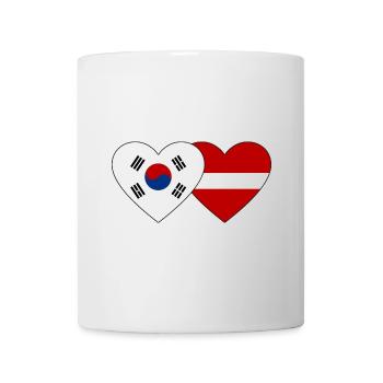 Südkorea Lettland Flagge Herz - Tasse - Weiß - Vorne