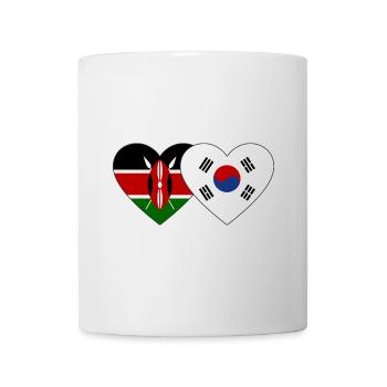 Kenia Südkorea Flagge Herz - Tasse - Weiß - Vorne