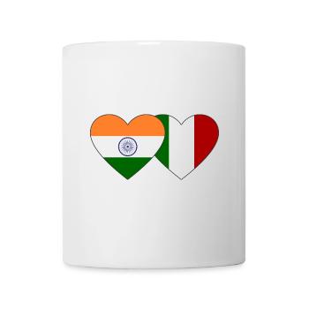 India Italy Flag Heart - Mug - white - Front