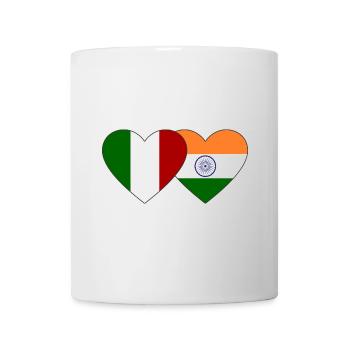 Italien Indien Flagge Herz - Tasse - Weiß - Vorne