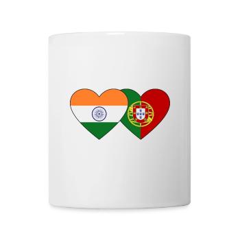 India Portugal Flag Heart - Mug - white - Front