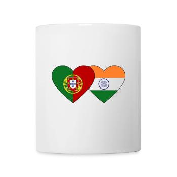 Portugal Indien Flagge Herz - Tasse - Weiß - Vorne