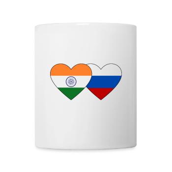 India Russia Flag Heart - Mug - white - Front