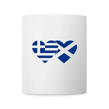 Griechenland Schottland Flagge Herz - Tasse - Weiß - Vorne