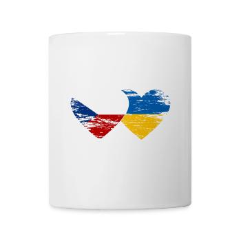 Tschechien Ukraine Flagge Herz used - Tasse - Weiß - Vorne