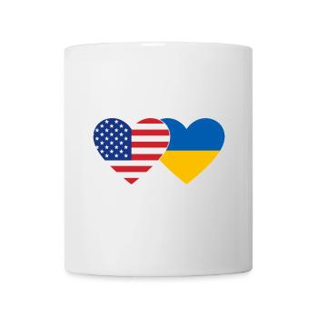 États-Unis Ukraine Flag Heart - Mug blanc - blanc - Devant