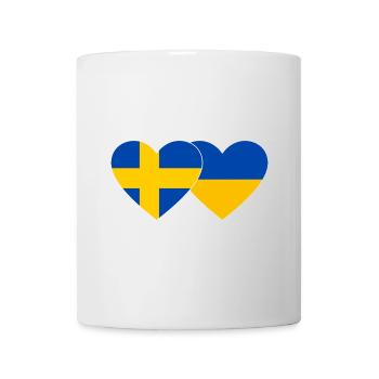 Schweden Ukraine Flagge Herz - Tasse - Weiß - Vorne