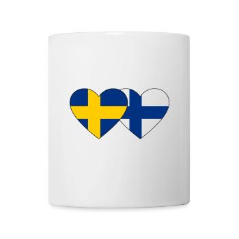 Suède Finlande Drapeau Coeur - Mug blanc - blanc - Devant