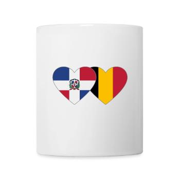 République dominicaine Belgique Flag Heart - Mug blanc - blanc - Devant