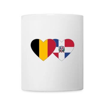 Belgique République dominicaine Flag Heart - Mug blanc - blanc - Devant