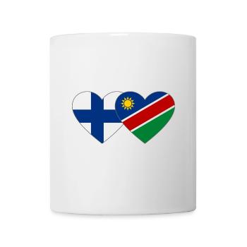 Finland Namibia Flag Heart - Mug - white - Front