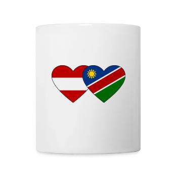 Österreich Namibia Flagge Herz - Tasse - Weiß - Vorne