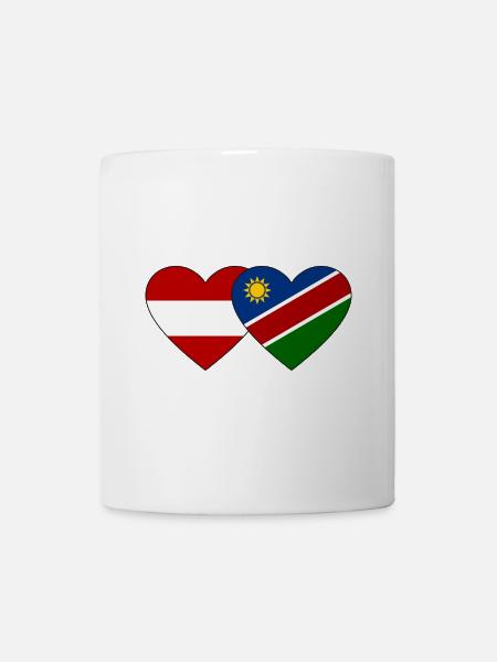 Autriche Namibie Flag Heart - Mug blanc - blanc