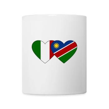 Italy Namibia Flag Heart - Mug - white - Front