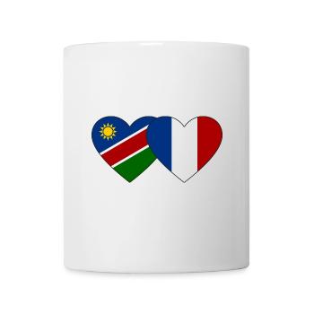 Namibia Frankreich Flagge Herz - Tasse - Weiß - Vorne