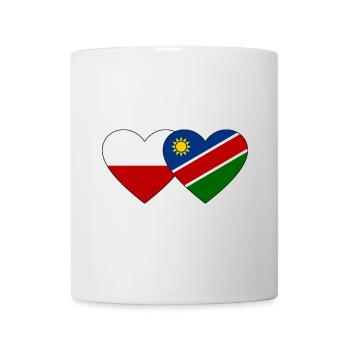 Poland Namibia Flag Heart - Mug - white - Front