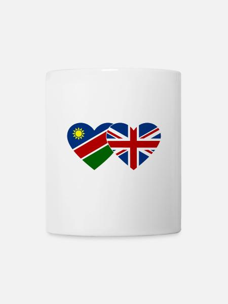 Namibia Großbritannien Flagge Herz - Tasse - Weiß