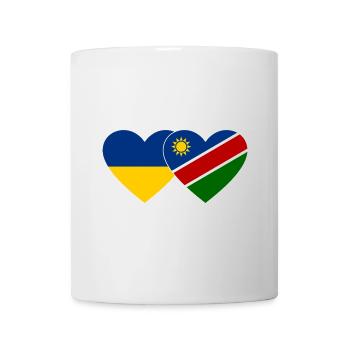 Ukraine Namibia Flag Heart - Mug - white - Front