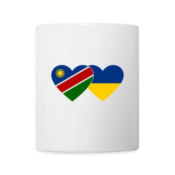 Namibia Ukraine Flagge Herz - Tasse - Weiß - Vorne