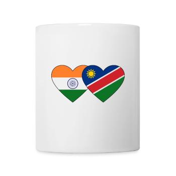 Indien Namibia Flagge Herz - Tasse - Weiß - Vorne