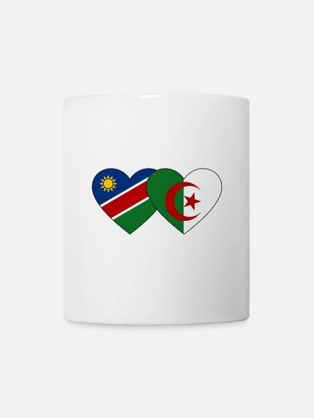 Namibie Algérie Drapeau Coeur - Mug blanc - blanc