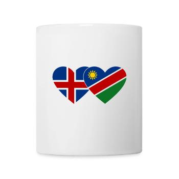 Iceland Namibia Flag Heart - Mug - white - Front