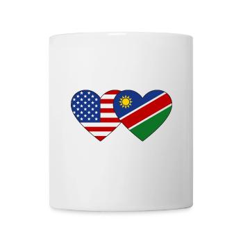 USA Namibia Flag Heart - Mug - white - Front