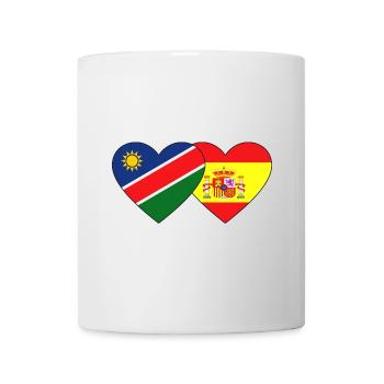 Namibia Spain Flag Heart - Mug - white - Front