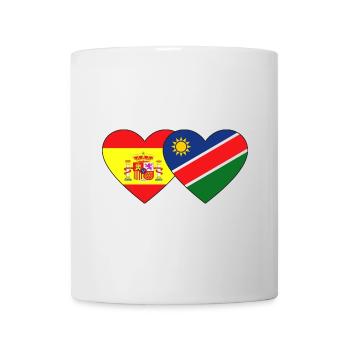 Spain Namibia Flag Heart - Mug - white - Front