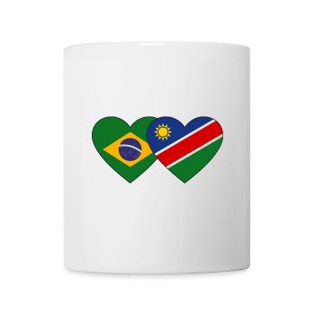 Brazil Namibia Flag Heart - Mug - white - Front