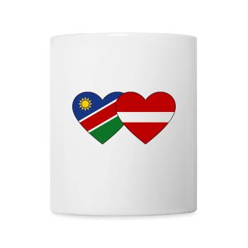 Namibia Lettland Flagge Herz - Tasse - Weiß - Vorne