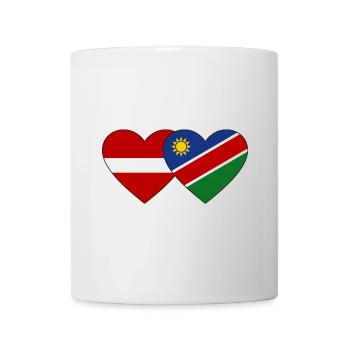 Latvia Namibia Flag Heart - Mug - white - Front